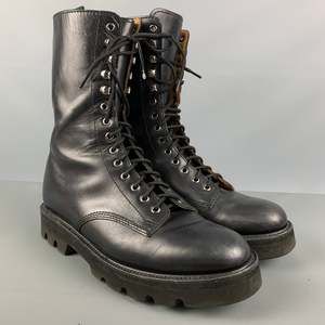 GRENSON Black Leather Lace Up Boots